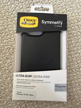 OtterBox Symmetry Series Black Case for iPhone 15 Pro Max